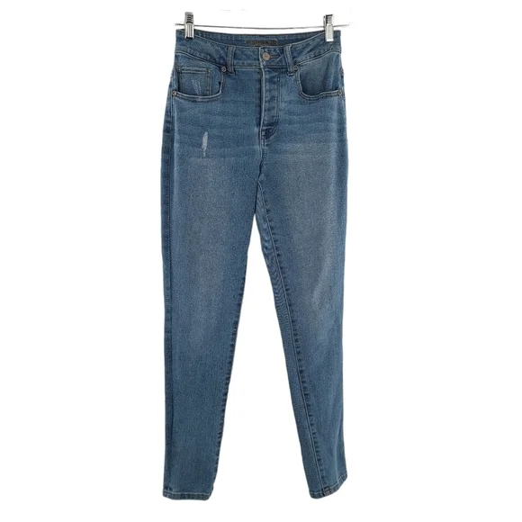 Maurices Vintage High Rise Light Wash Girlfriend Jean Sz 0 REGULAR‎ Button Fly - Picture 6 of 7